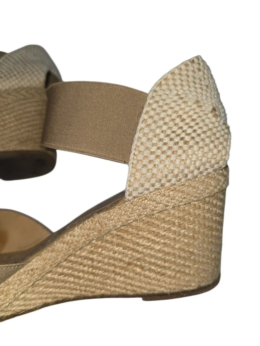 André Assous Erika Espadrille Wedge Sandals Tan Size 9.5 Made in Spain